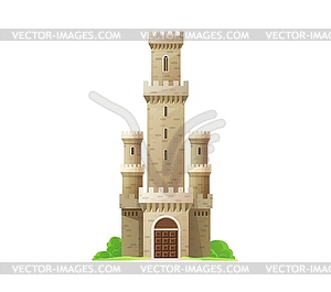 Cartoon castle, kingdom palace, fortress - vector image