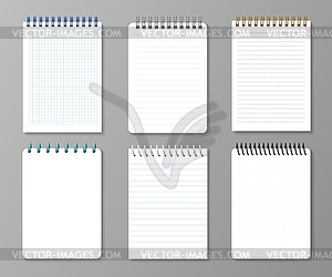 Realistic diary notebooks 3d paper notepads - royalty-free vector image