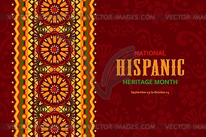 National Hispanic heritage month festival banner - vector image