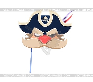 Pirate carnival photo booth mask, costume, props - vector clip art