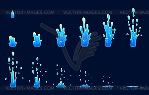 Анимация листа спрайтов с брызгами воды для создания эффекта FX - векторная графика