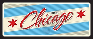 Старый дорожный знак города Чикаго, США - изображение векторного клипарта