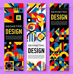 Abstract modern geometric pattern, vertical banner - vector clip art
