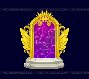 Fantasy fairytale magic portal with purple plasma - royalty-free vector clipart