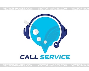 Call center icon of customer support service - vector image