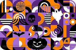 Halloween abstract geometric pattern background - vector clipart