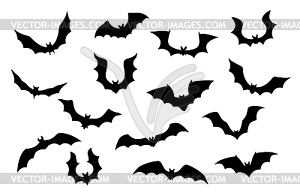 Halloween bats silhouettes of holiday horror night - vector EPS clipart