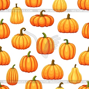 Cartoon ripe raw pumpkins seamless pattern - royalty-free vector image