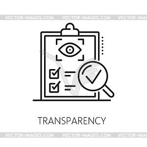 Financial analysis icon of financial transparency - vector image
