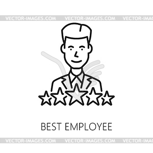 Best employee line icon, job search, recruitment - vector image