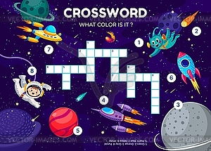Crossword space quiz game grid, find color - vector image