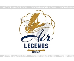 Airline and aircraft aviation icon, emblem - vector clipart