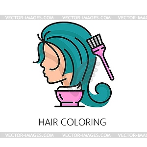 Hair care and coloring treatment line color icon - vector image