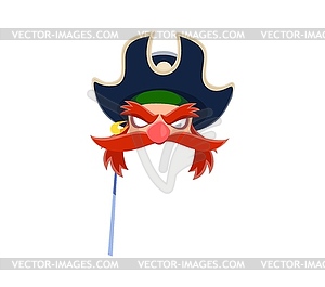 Pirate carnival and photo booth mask, corsair - vector clip art