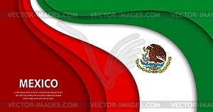 Viva Mexico, Independence day banner national flag - vector image