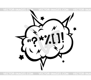 Comic swear bubble, aggressive expletive curse - royalty-free vector clipart