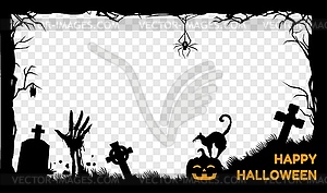 Halloween holiday black frame, social media post - vector image
