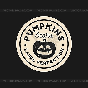 Halloween potion bottle label with pumpkin face - vector clipart