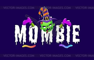 Mombie Halloween quote, mom zombie character - vector clipart