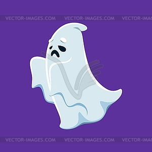 Cartoon Halloween ghost character, spook - vector image