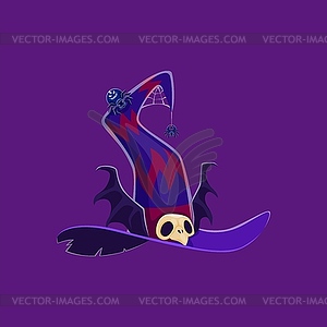 Cartoon Halloween witch hat., magician headwear - vector EPS clipart