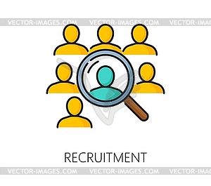 Recruitment, business career search line icon - vector clipart