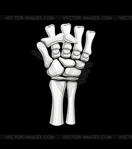 Skeleton clenched hand gesture, bony fist - vector clipart