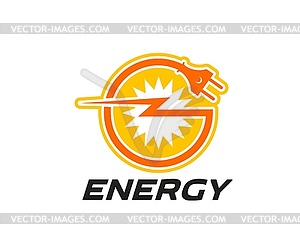 Electric energy icon, stylized electric plug - vector clipart