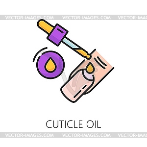 Nail manicure service cuticle oil color line icon - vector clipart / vector image