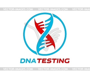 DNA helix icon of gene molecule, science research - vector image