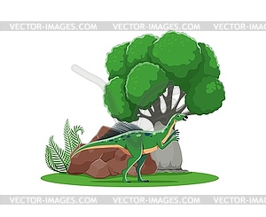 Wannasaurus prehistoric cartoon dinosaur - vector clip art