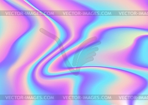 Holographic rainbow foil background, wavy gradient - vector image