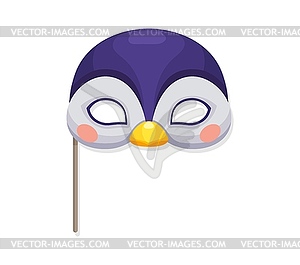 Penguin mask, kids birthday party carnival costume - vector clip art
