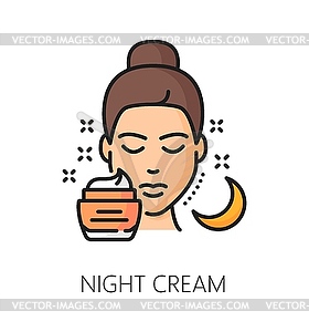 Ночной крем для ухода за кожей косметологической линии color icon - цветной векторный клипарт