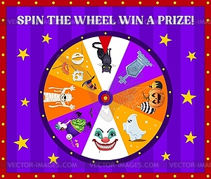 Halloween holiday spin, fortune wheel roulette - royalty-free vector clipart