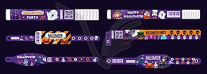 Halloween holiday party bracelets and wristband - vector clipart