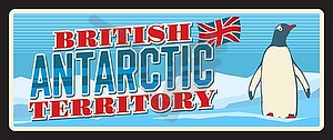 Старая проездная табличка Британской антарктической территории - изображение в векторе