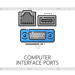 Computer interfaces software color line icon - vector image