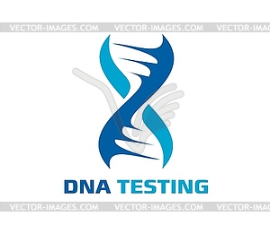 DNA helix icon, science research, gene technology - vector clipart