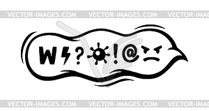 Swear speech bubble, cartoon comic doodle curse - vector image