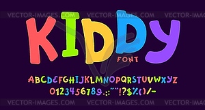 Забавный милый шрифт, детский шрифт, игровая гарнитура - векторный клипарт Royalty-Free