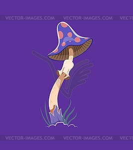 Cartoon Halloween mushroom, magic fungus - royalty-free vector image