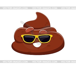 Cartoon poop emoji, funny poo excrement character - vector clipart