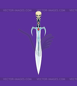 Cartoon Halloween magic dagger, fantasy sword - vector clipart