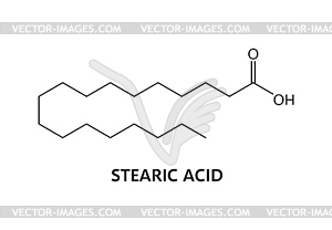 Формула химической структуры молекулы стеариновой кислоты - иллюстрация в векторе