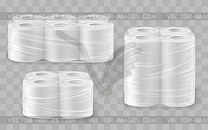 Realistic toilet paper and tissue roll mockups - vector clipart