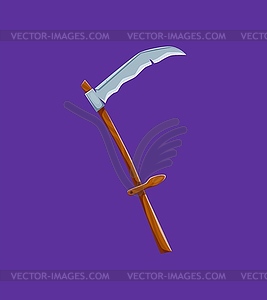 Cartoon Halloween scythe, tool - vector clipart