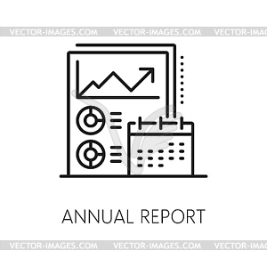 Значок строки годового отчета для финансового анализа - изображение в векторном формате