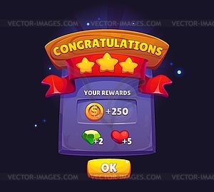 Game gift badge, ui interface icon, popup window - vector clip art