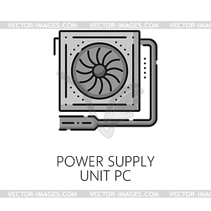 Computer power supply software line color icon - vector image